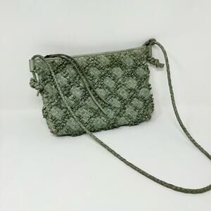 Hobo Mason Weave Leather Purse Sage Green
